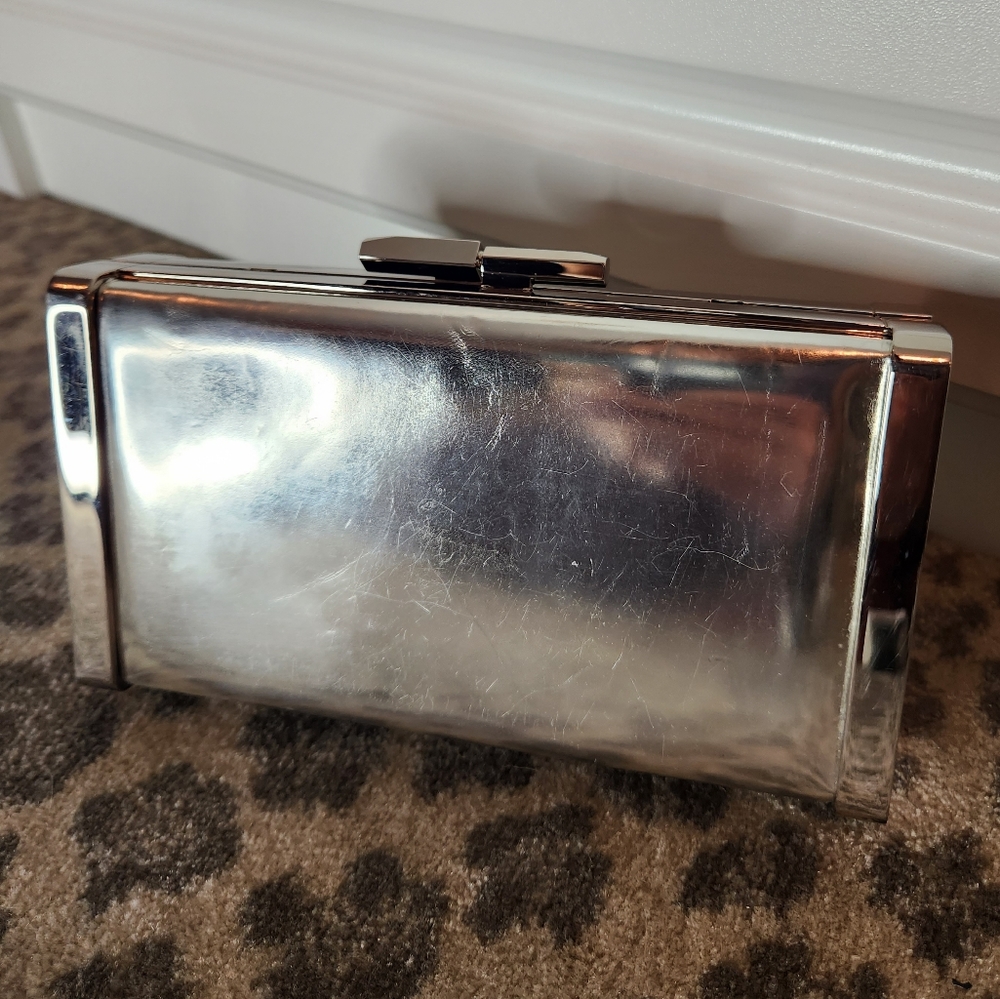 Jimmy Choo J Box Clutch Silver